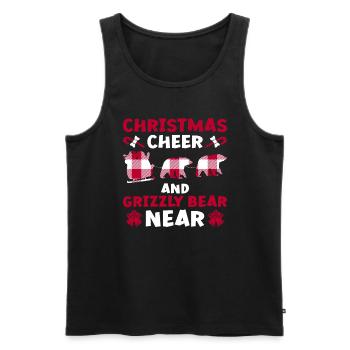 Grizzly Bear Christmas Brown Bear - Men's Premium Organic Tank Top - black - Front - AI Model Male 178 light (178cm)