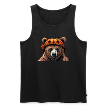 Grizzly Bear Halloween Brown Bear - Men's Premium Organic Tank Top - black - Front - Michal (187cm)