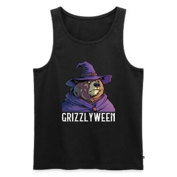 Grizzly Ours Halloween Ours brun - Débardeur bio Premium Homme - noir - Devant - Michal (187cm)