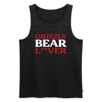 Grizzli Ours brun - Débardeur bio Premium Homme - noir - Devant - Michal (187cm)