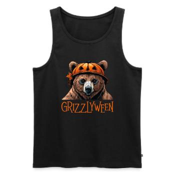 Grizzly Bear Halloween Brown Bear - Men's Premium Organic Tank Top - black - Front - Michal (187cm)