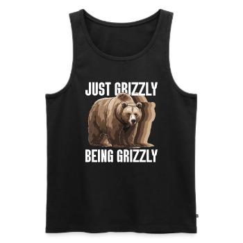 Grizzly Bear Brown Bear Bear - Men's Premium Organic Tank Top - black - Front - AI Model Male 178 light (178cm)