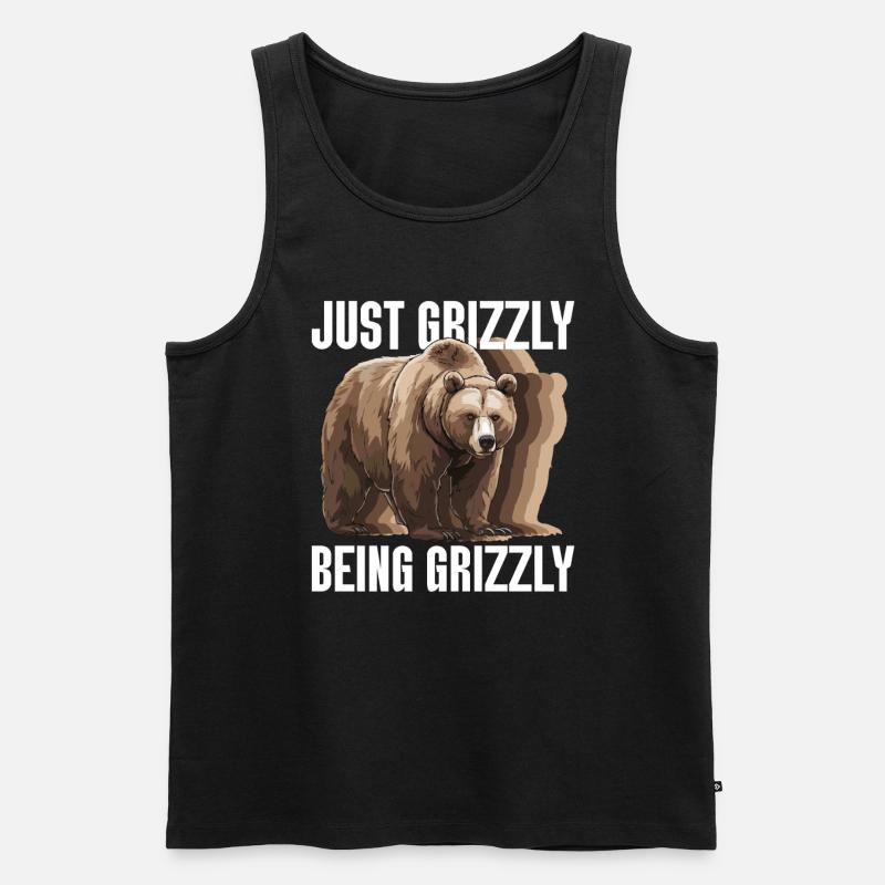 Grizzlybär Braunbär Bär - Männer Premium Bio Tank Top - Schwarz