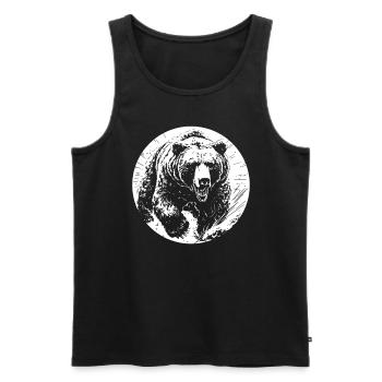 Grizzly Bear Brown Bear - Men's Premium Organic Tank Top - black - Front - Michal (187cm)