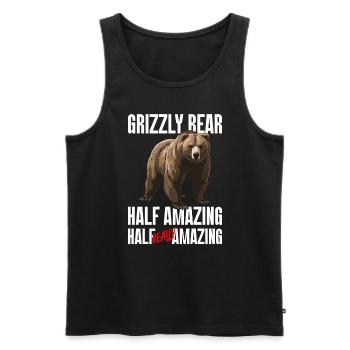 Grizzly Ours brun Ours brun - Débardeur bio Premium Homme - noir - Devant - Michal (187cm)