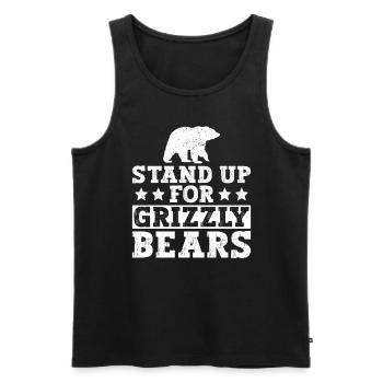 Grizzlybär Tierrechte Braunbär - Männer Premium Bio Tank Top - Schwarz - Vorne - Michal (187cm)