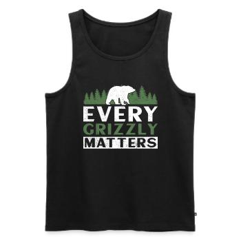 Grizzlybär Tierrechte Braunbär - Männer Premium Bio Tank Top - Schwarz - Vorne - Michal (187cm)