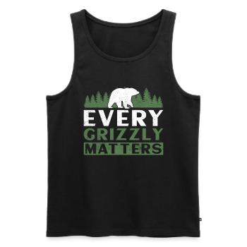 Grizzlybär Tierrechte Braunbär - Männer Premium Bio Tank Top - Schwarz - Vorne - Michal (187cm)