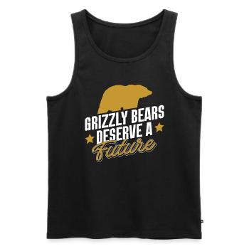Grizzlybär Tierrechte Braunbär - Männer Premium Bio Tank Top - Schwarz - Vorne - Michal (187cm)