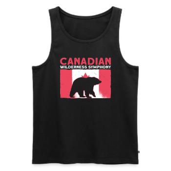 Grizzli Ours brun du Canada - Débardeur bio Premium Homme - noir - Devant - Michal (187cm)