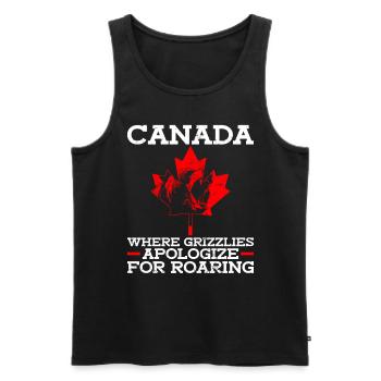 Grizzly Bear Canada Brown Bear Bear - Men's Premium Organic Tank Top - black - Front - AI Model Male 178 light (178cm)