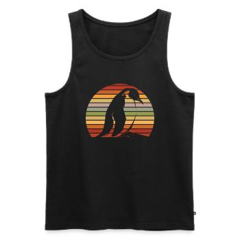 Penguin Kawaii Penguin Cute - Men's Premium Organic Tank Top - black - Front - Michal (187cm)
