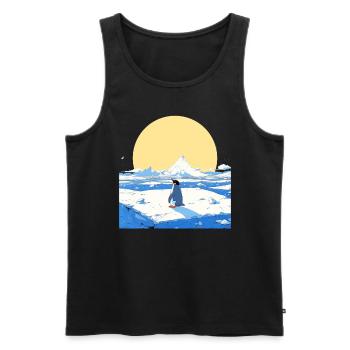 Pinguin Eisige Landschaft Kawaii Pinguin Niedlich - Männer Premium Bio Tank Top - Schwarz - Vorne - AI Model Male 178 light (178cm)