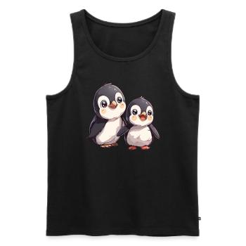 Baby Pinguin Kawaii Pinguin Niedlich - Männer Premium Bio Tank Top - Schwarz - Vorne - Michal (187cm)