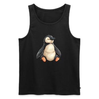 Pinguin Kawaii Pinguin Niedlich - Männer Premium Bio Tank Top - Schwarz - Vorne - AI Model Male 178 light (178cm)