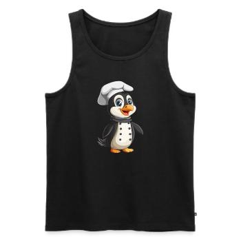 Penguin Kawaii Penguin Cute - Men's Premium Organic Tank Top - black - Front - AI Model Male 178 light (178cm)
