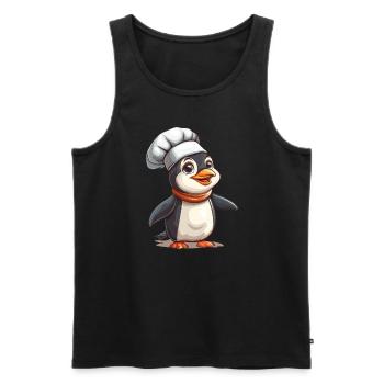 Penguin Kawaii Penguin Cute - Men's Premium Organic Tank Top - black - Front - AI Model Male 178 light (178cm)