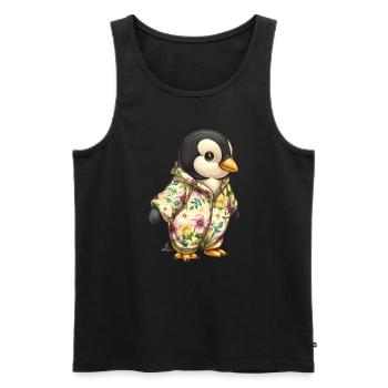 Pyjama Pingouin Kawaii Pingouin Mignon - Débardeur bio Premium Homme - noir - Devant - Michal (187cm)