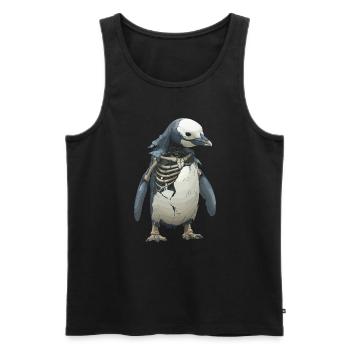 Pinguin Skelett Halloween Pinguin - Männer Premium Bio Tank Top - Schwarz - Vorne - AI Model Male 178 light (178cm)
