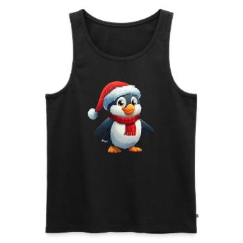 Pingouin Père Noël Noël Pingouin Niedlic - Débardeur bio Premium Homme - noir - Devant - Michal (187cm)