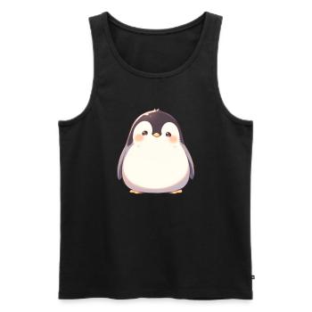 Penguin Kawaii Penguin Cute - Men's Premium Organic Tank Top - black - Front - AI Model Male 178 light (178cm)