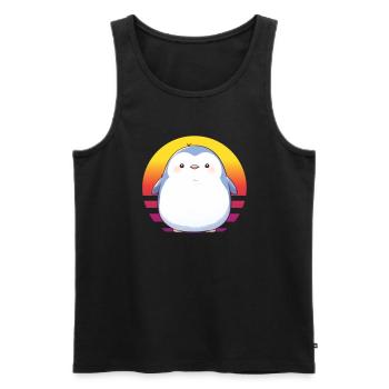 Penguin Kawaii Penguin Cute - Men's Premium Organic Tank Top - black - Front - AI Model Male 178 light (178cm)