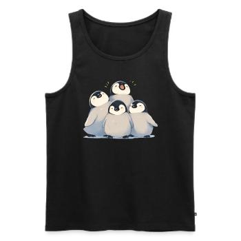 Penguin Babies Kawaii Penguin Cute - Men's Premium Organic Tank Top - black - Front - Michal (187cm)