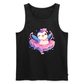 Pinguin Ballett Tänzer Kawaii Pinguin Niedlich - Männer Premium Bio Tank Top - Schwarz - Vorne - Michal (187cm)