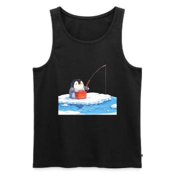 Pingouin Kawaii Pingouin mignon - Débardeur bio Premium Homme - noir - Devant - Michal (187cm)