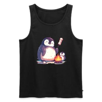 Pinguin Marshmallows Kawaii Pinguin Niedlich - Männer Premium Bio Tank Top - Schwarz - Vorne - Michal (187cm)