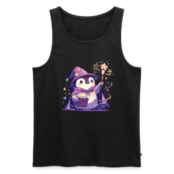 Pingouin Sorcier Kawaii Pingouin Mignon - Débardeur bio Premium Homme - noir - Devant - Michal (187cm)