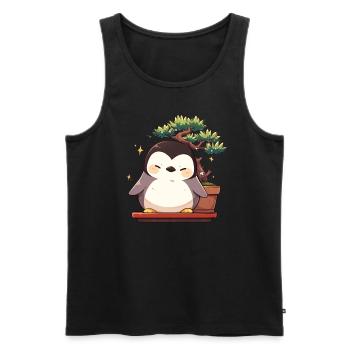Penguin Bonsai Japanese Penguin Cute - Men's Premium Organic Tank Top - black - Front - Michal (187cm)