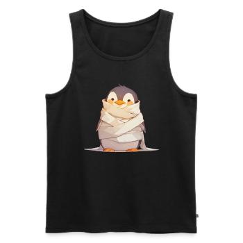 Pingouin Momie Halloween Pingouin Mignon - Débardeur bio Premium Homme - noir - Devant - Michal (187cm)