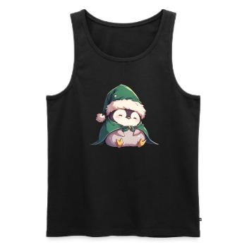 Pingouin Elfe Pingouin de Noël Mignon - Débardeur bio Premium Homme - noir - Devant - Michal (187cm)