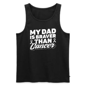 Lungenkrebs-Bewusstseinsmonat Weiße Schleife - Männer Premium Bio Tank Top - Schwarz - Vorne - Michal (187cm)