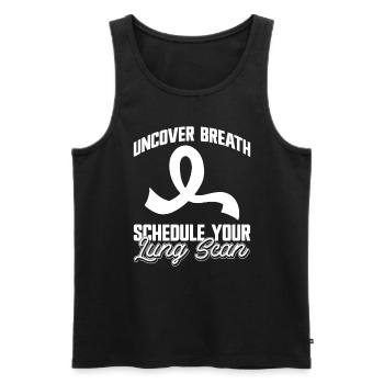 Lung Cancer Awareness Month White Ribbon - Men's Premium Organic Tank Top - black - Front - Michal (187cm)