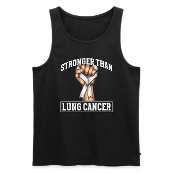 Lung Cancer Free Lung Cancer Awareness - Men's Premium Organic Tank Top - black - Front - Michal (187cm)