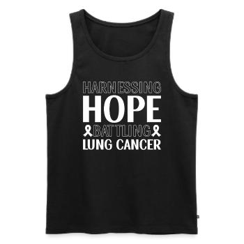 Lung Cancer Warrior Lung Cancer Awareness - Men's Premium Organic Tank Top - black - Front - Michal (187cm)