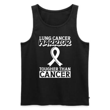 Lung Cancer Warrior Lung Cancer Awareness - Men's Premium Organic Tank Top - black - Front - Michal (187cm)