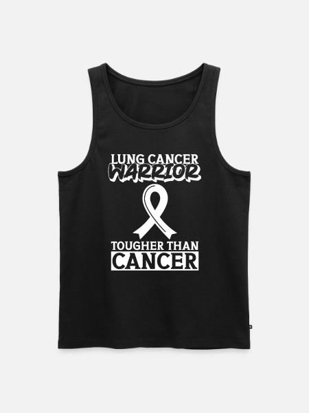 Lungenkrebs-Krieger Lungenkrebs-Bewusstsein - Männer Premium Bio Tank Top - Schwarz