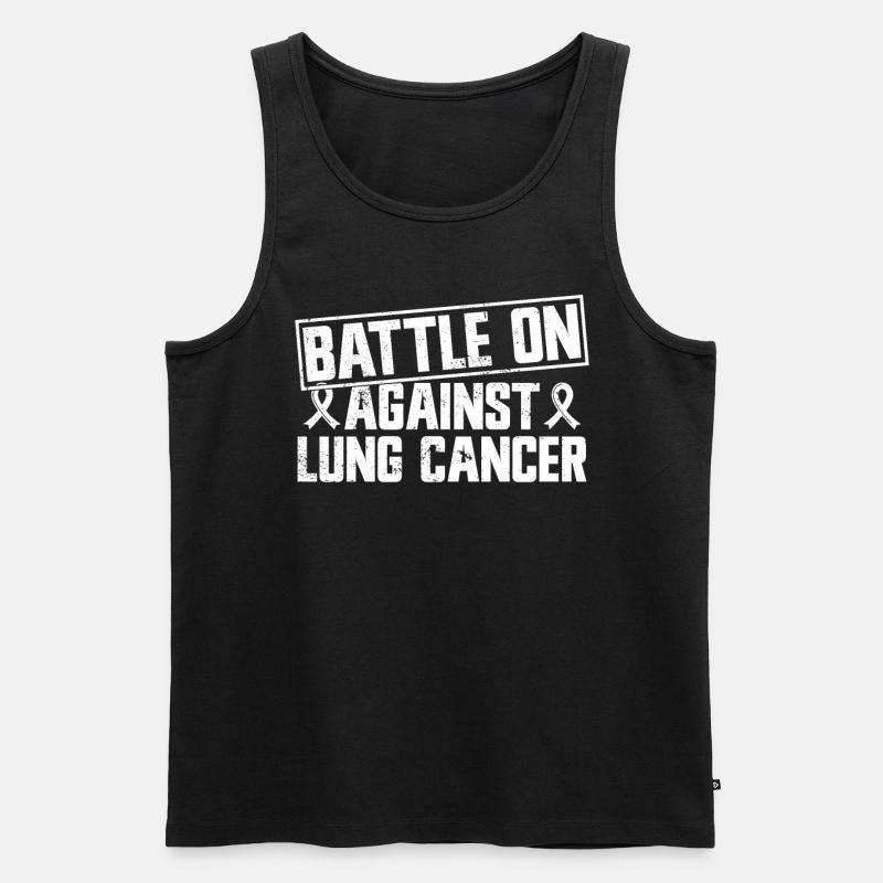 Lungenkrebs-Krieger Lungenkrebs-Bewusstsein - Männer Premium Bio Tank Top - Schwarz