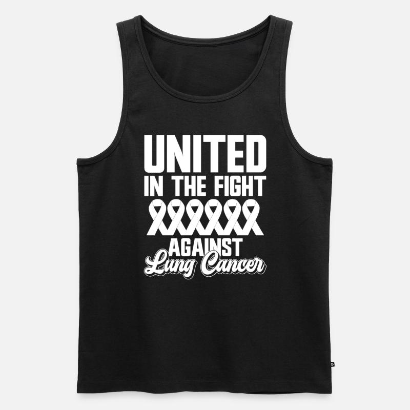 Lungenkrebs-Krieger Lungenkrebs-Bewusstsein - Männer Premium Bio Tank Top - Schwarz