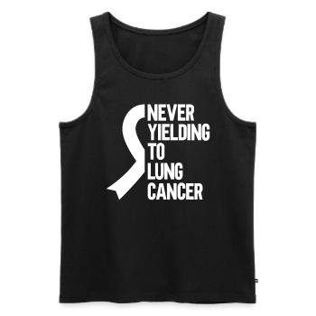 Lung Cancer Warrior Lung Cancer Awareness - Men's Premium Organic Tank Top - black - Front - Michal (187cm)