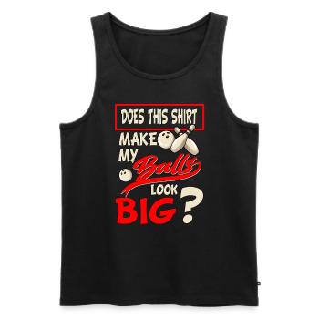 Pun Funny Adult Bowling Fun Shirt - Men's Premium Organic Tank Top - black - Front - AI Model Male 178 light (178cm)