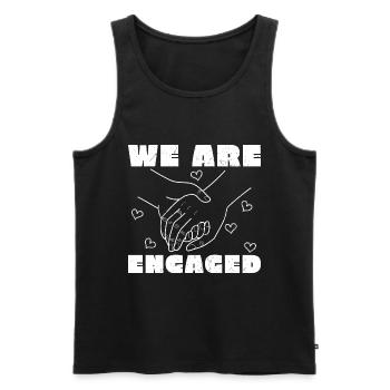 We Are Engaged Couple Gift Engagement - Men's Premium Organic Tank Top - black - Front - AI Model Male 178 light (178cm)