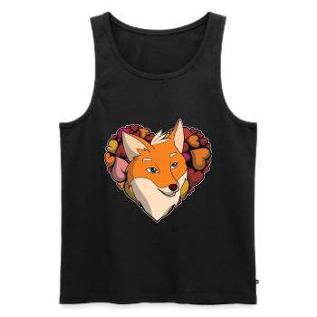 Woodland créature coeur Woodland Animal amour cadeau renard - Débardeur bio Premium Homme - noir - Devant - Michal (187cm)