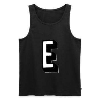 Buchstabe E - Alphabet E. - Männer Premium Bio Tank Top - Schwarz - Vorne - AI Model Male 178 light (178cm)