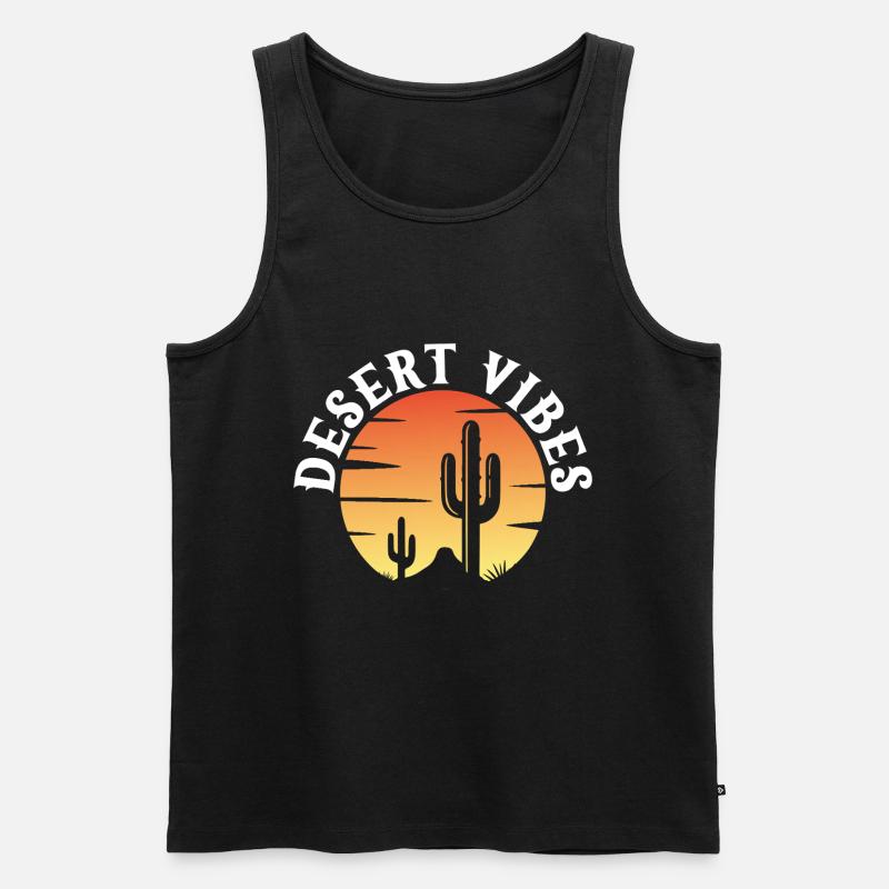 Wüsten-Vibes - Männer Premium Bio Tank Top - Schwarz