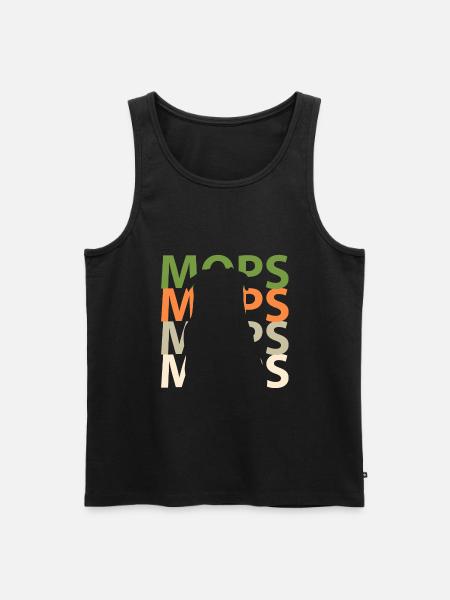 Mops Hundeliebe Hundefreund - Männer Premium Bio Tank Top - Schwarz