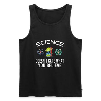 La science ne se soucie pas de ce que vous croyez - Débardeur bio Premium Homme - noir - Devant - AI Model Male 178 light (178cm)